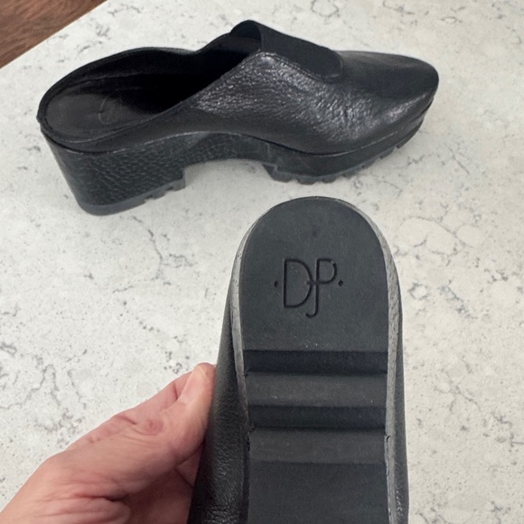 Donald J. Pliner Black Leather Clogs - Picture 4 of 8